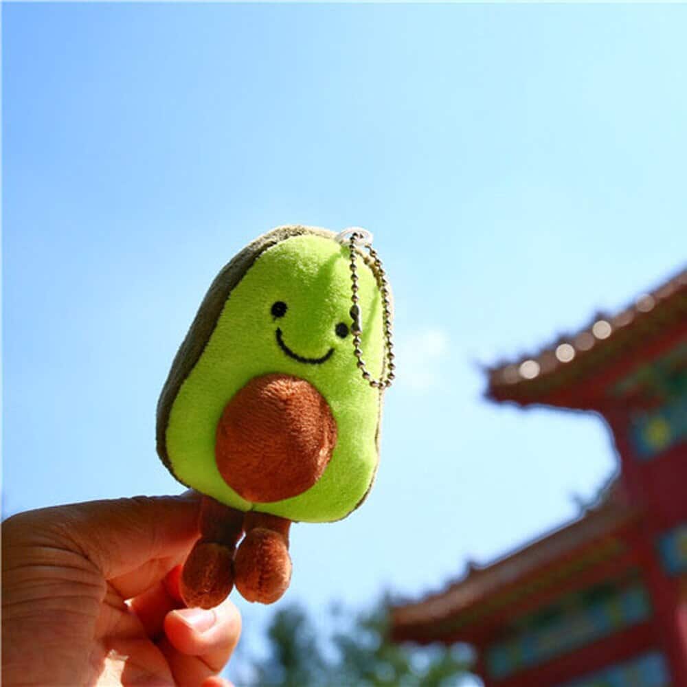 Porte-clés en peluche - Avocat avec guitare